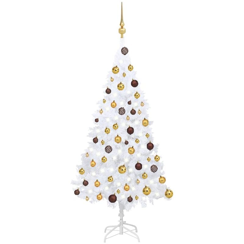 

Set de árbol de Navidad artificial LED y bolas PVC blanco 120cm - Youthup