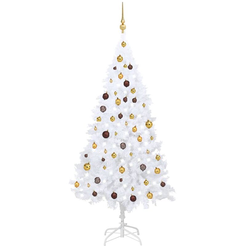 

Set de árbol de Navidad artificial LED y bolas PVC blanco 180cm - Youthup
