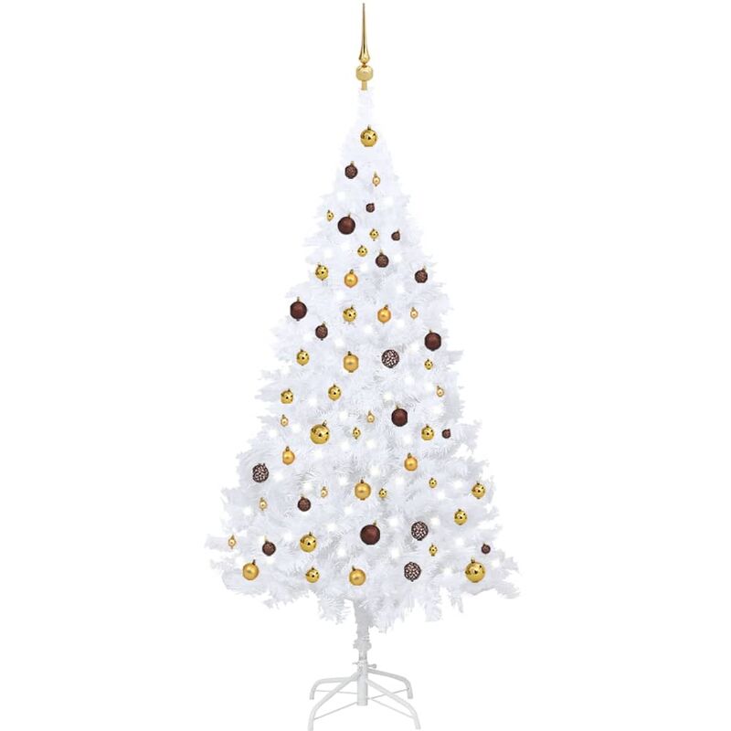 

Set de árbol de Navidad artificial LED y bolas PVC blanco 210cm - Youthup