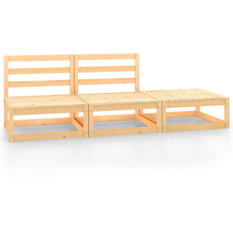 

Set de salón de jardín de 3 piezas madera maciza de pino - Marrón - Youthup