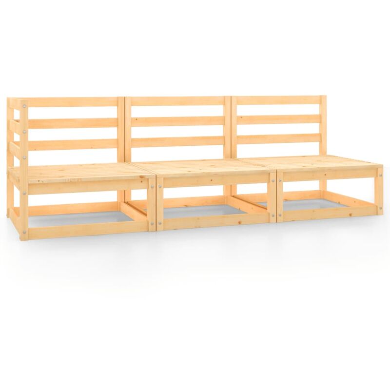 

Set de salón de jardín de 3 piezas madera maciza de pino - Marrón - Youthup