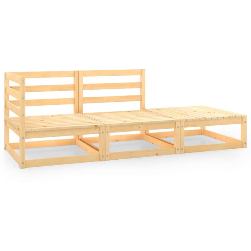 

Set de salón de jardín de 3 piezas madera maciza de pino - Marrón - Youthup