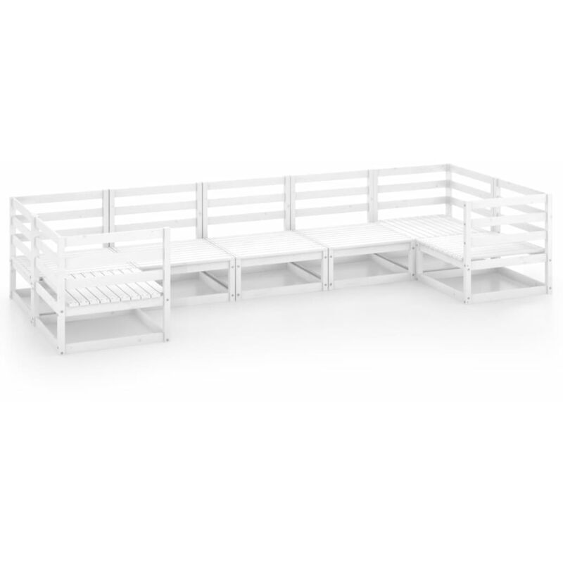 

YOUTHUP Set de salón de jardín de 7 piezas madera maciza de pino - Blanco