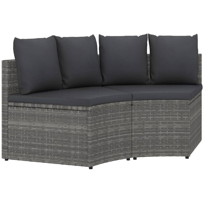 

Set de sofás de jardín con cojines 2 pzas ratán sintético gris - Gris - Youthup