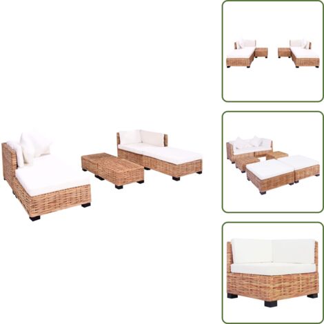 YOUTHUP Set Divano 16 pz in Rattan Naturale