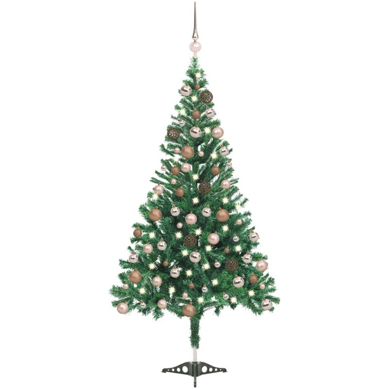 

YOUTHUP Set medio árbol de Navidad artificial LED bola 230 ramas 120 cm