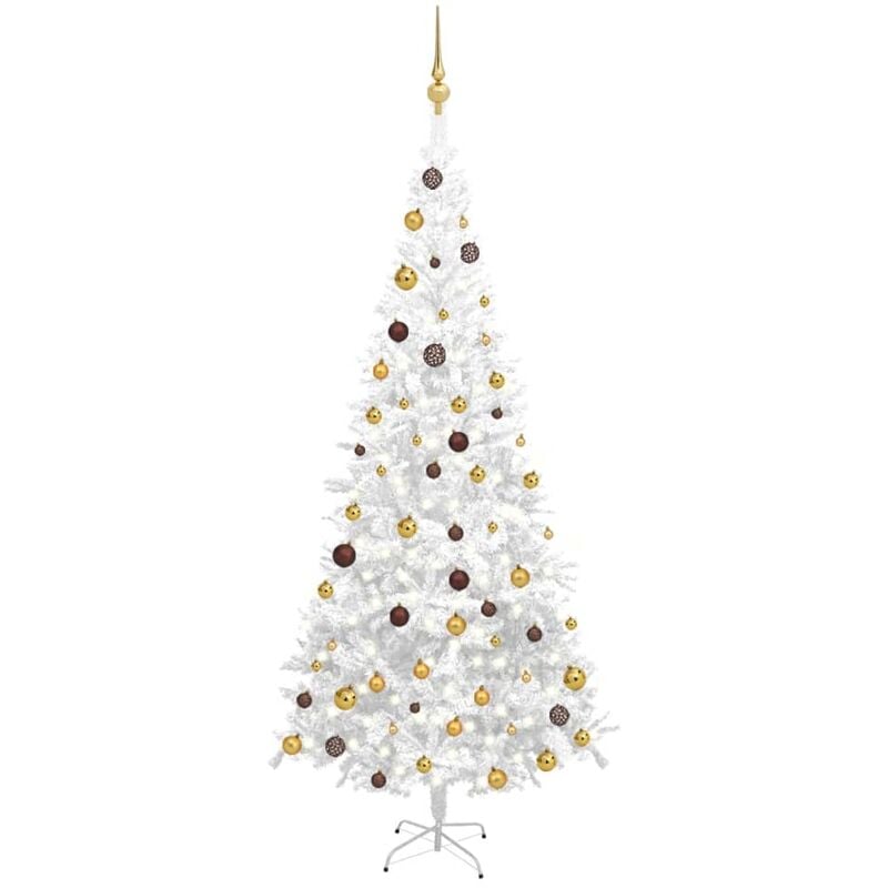 

Set medio árbol de Navidad artificial LED bola L blanco 240cm - Youthup