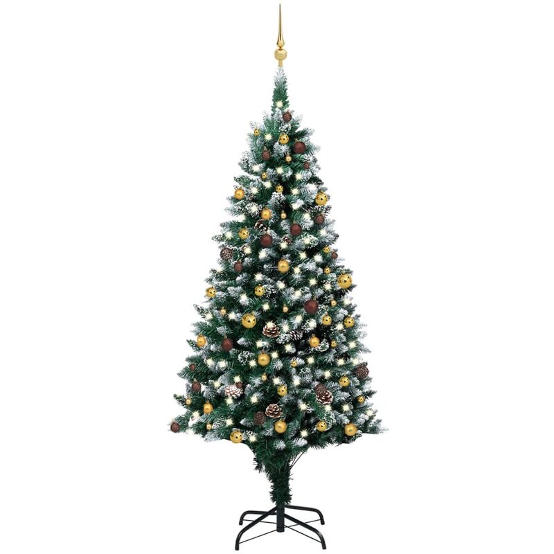 

Set árbol de Navidad artificial con LED, bolas y piñas 240 cm - Youthup