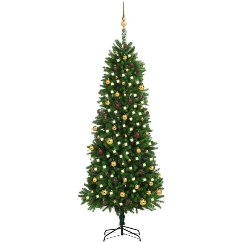 

Set árbol de Navidad artificial LED y bolas verde 240 cm - Youthup