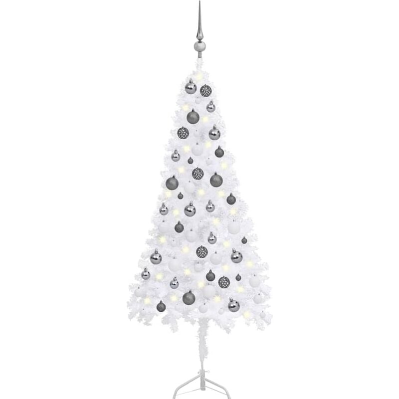

Set árbol Navidad artificial esquina LED y bolas blanco 120 cm - Youthup