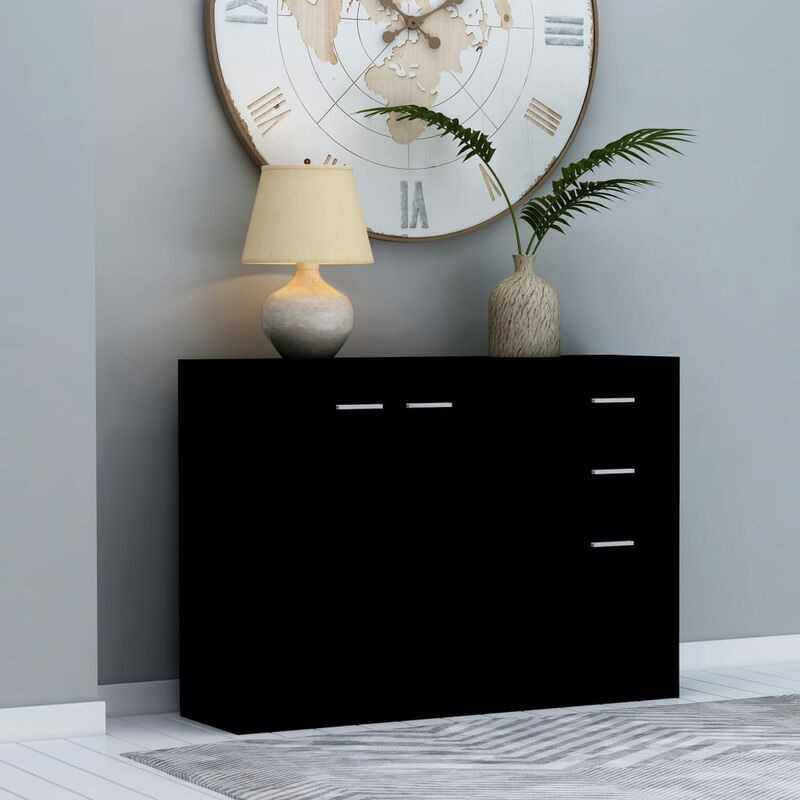 Sideboard Schwarz 105 x 30 x 75 cm Spanplatte - Schwarz - Youthup