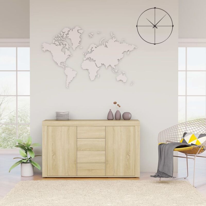 Sideboard Sonoma-Eiche 120×36×69 cm Spanplatte - Braun - Youthup