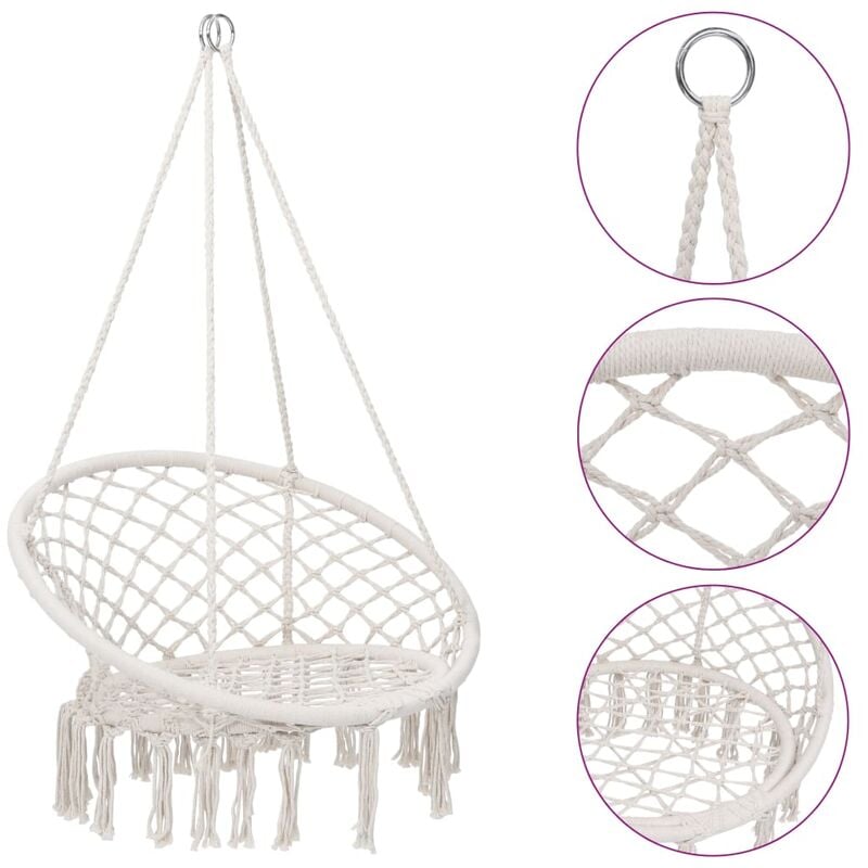 

Silla colgante hamaca columpio 80 cm beige - Beige - Youthup