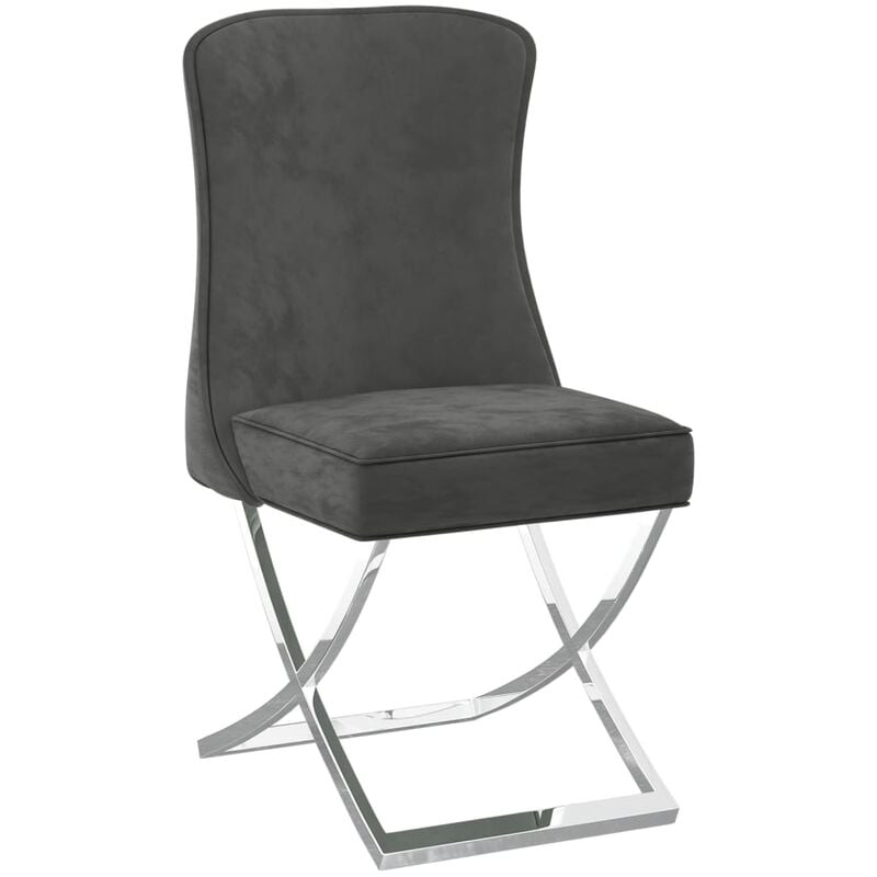 

Silla de comedor terciopelo acero inoxidable gris 53x52x98 cm - Gris - Youthup