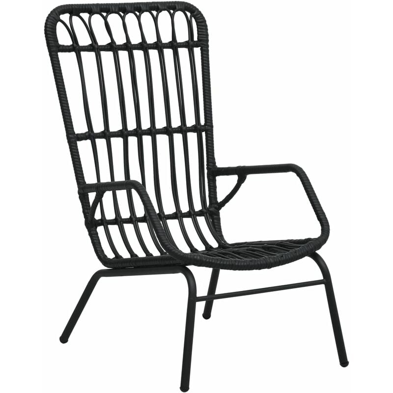 

YOUTHUP Silla de jardín de ratán sintético negro - Negro
