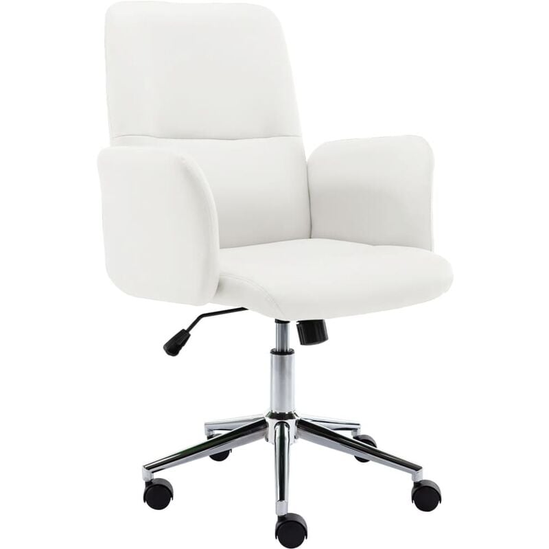 

Silla de oficina de cuero sintético blanco - Blanco - Youthup