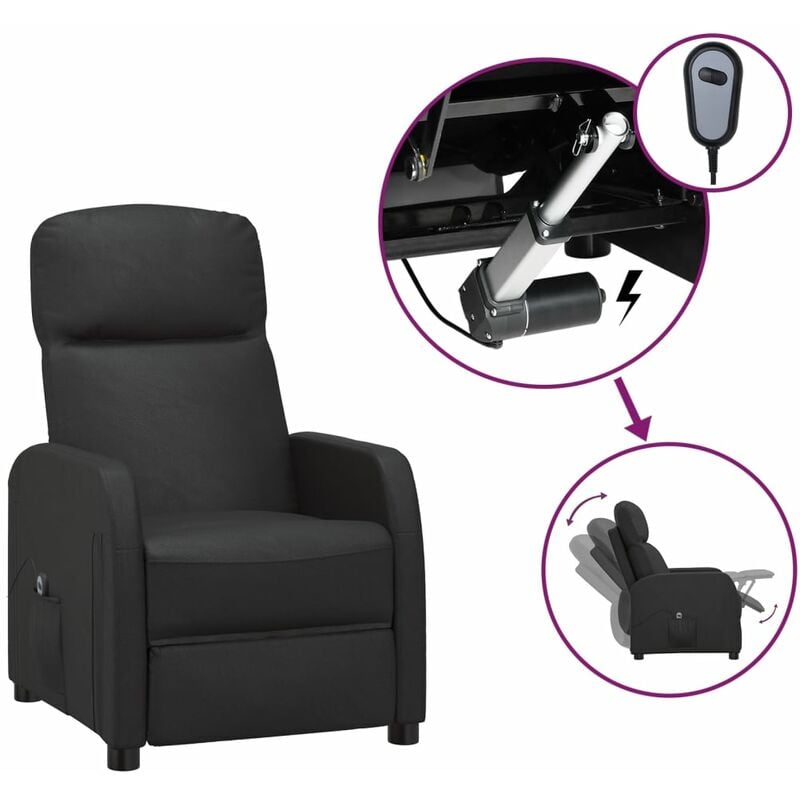

Silla eléctrica reclinable de cuero sintético negro - Negro - Youthup