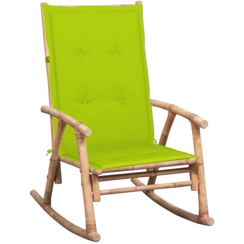 

Silla mecedora con cojín bambú - Marrón - Youthup