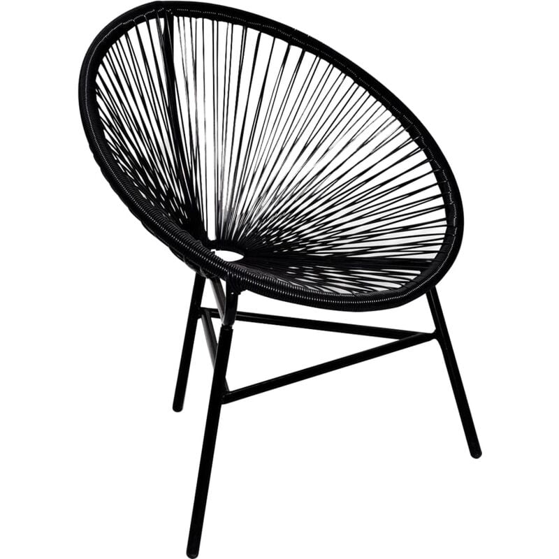 

Silla redonda ratán sintético negro - Negro - Youthup