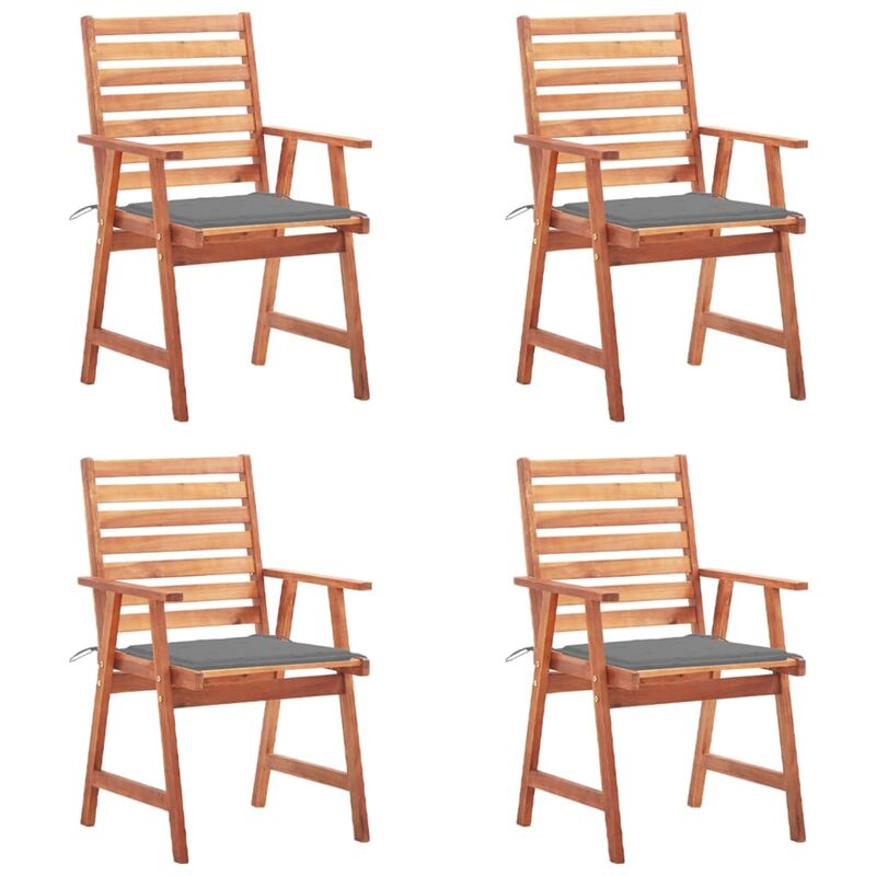 

Sillas comedor de jardín y cojines 4 uds madera maciza acacia - Marrón - Youthup