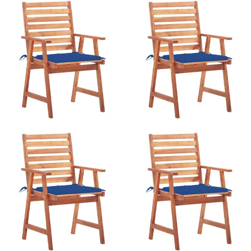 

Sillas comedor de jardín y cojines 4 uds madera maciza acacia - Marrón - Youthup