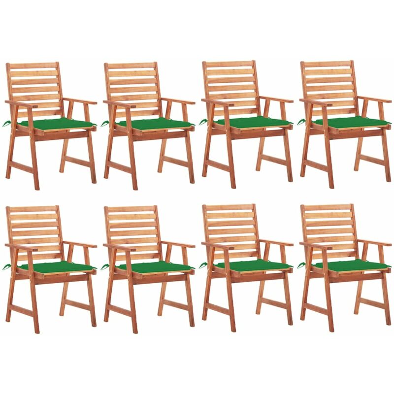 

Sillas comedor de jardín y cojines 8 uds madera maciza acacia - Marrón - Youthup