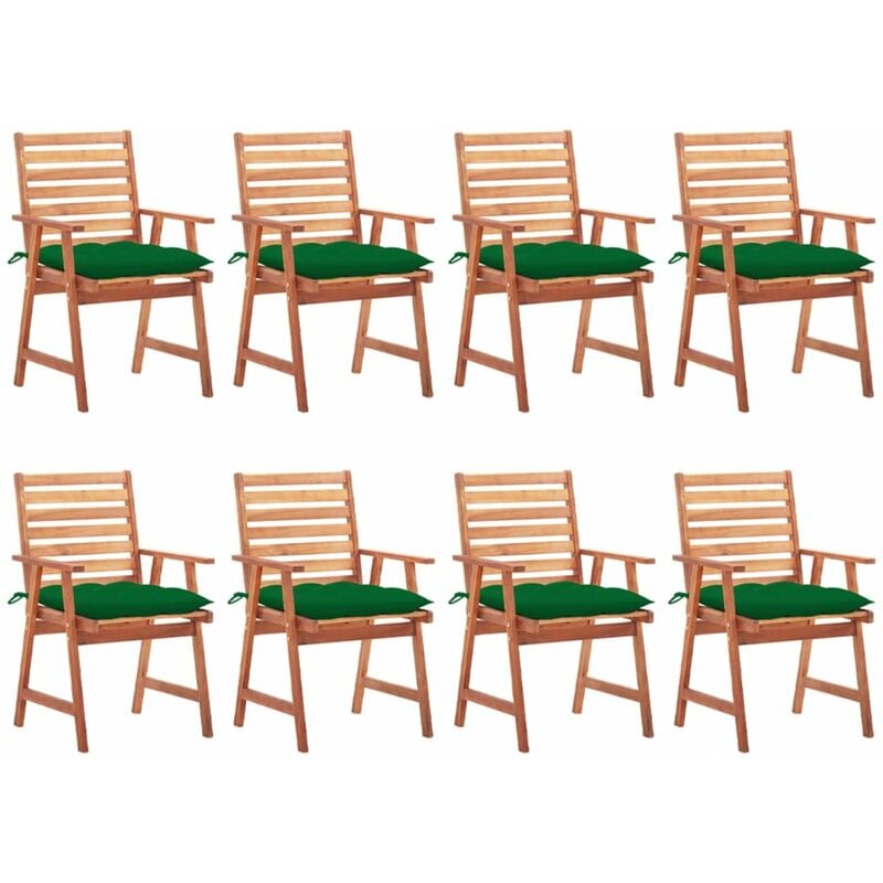 

Sillas comedor de jardín y cojines 8 uds madera maciza acacia - Marrón - Youthup