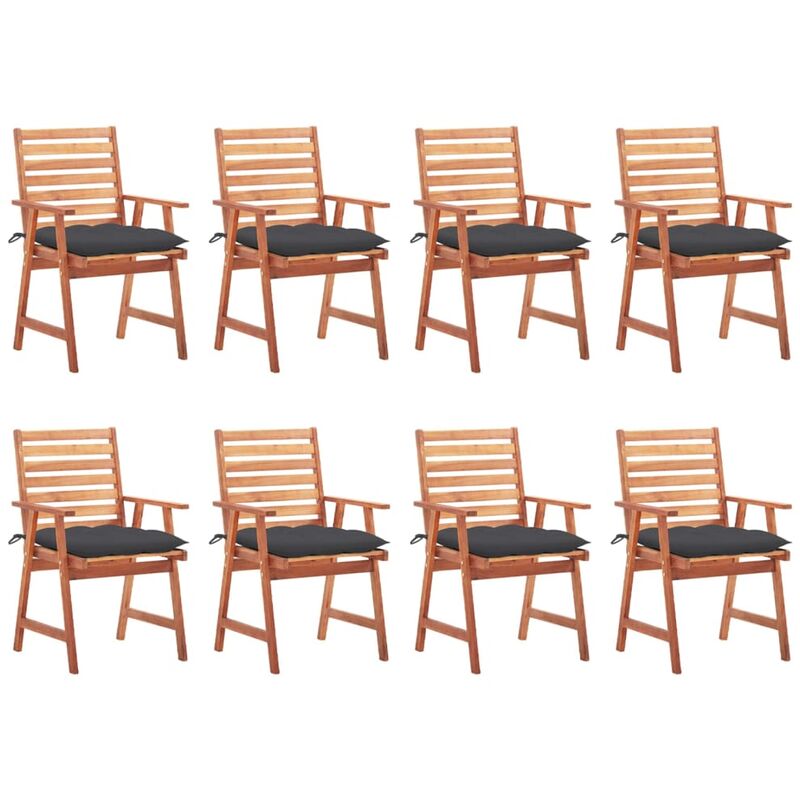 

Sillas comedor de jardín y cojines 8 uds madera maciza acacia - Marrón - Youthup