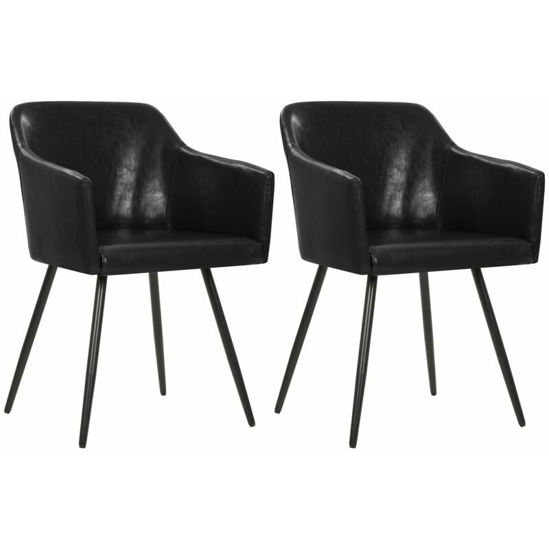 

Sillas de comedor 2 unidades cuero sintético negro - Negro - Youthup