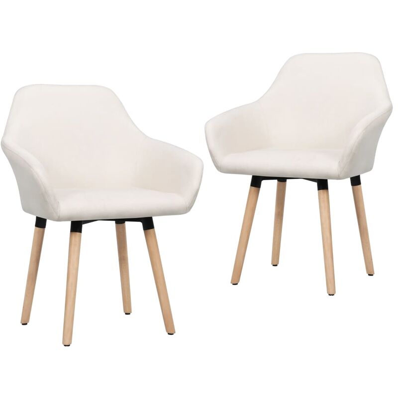 

Sillas de comedor 2 unidades de tela color crema - Crema - Youthup