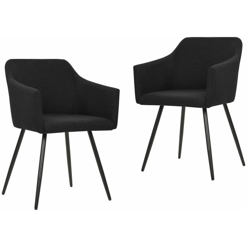 

Sillas de comedor 2 unidades de tela negras - Negro - Youthup