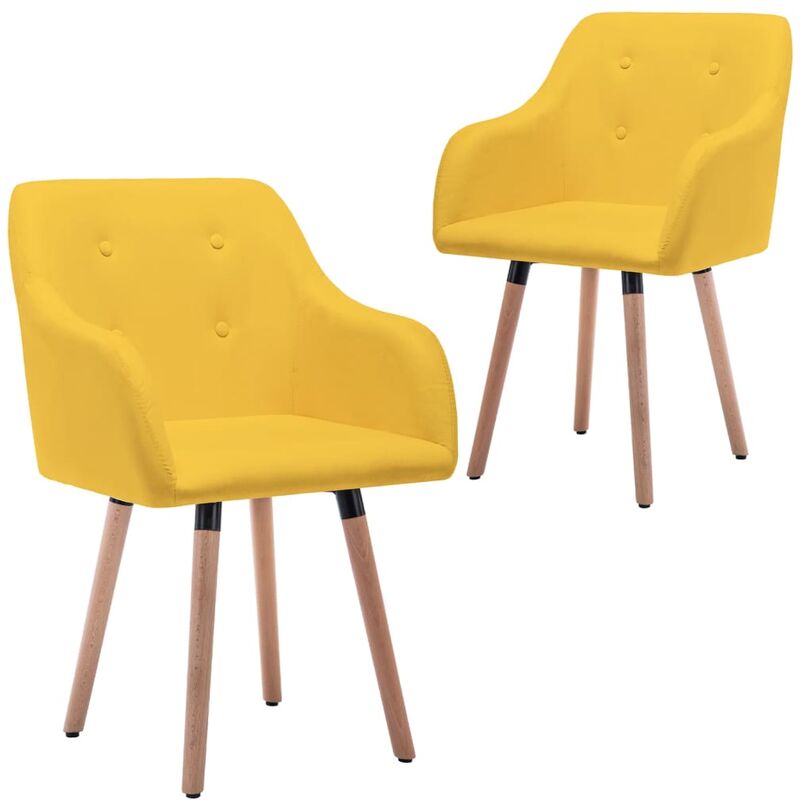 

Sillas de comedor 2 unidades tela amarillo mostaza - Amarillo - Youthup