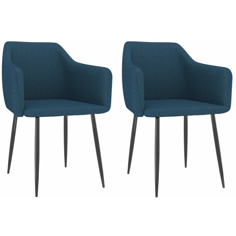

Sillas de comedor 2 unidades tela azul - Azul - Youthup