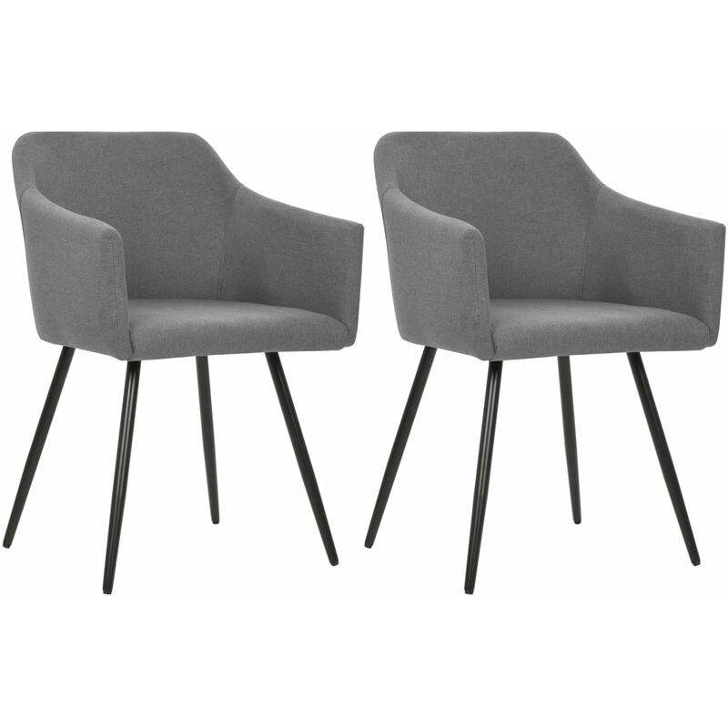 

YOUTHUP Sillas de comedor 2 unidades tela gris claro - Gris