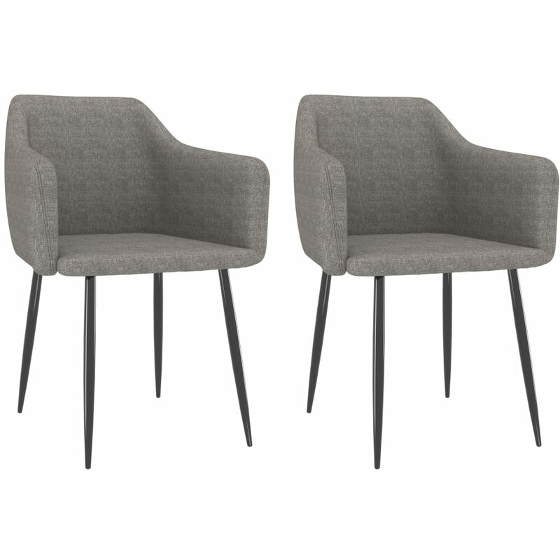 

Sillas de comedor 2 unidades tela gris claro - Gris - Youthup