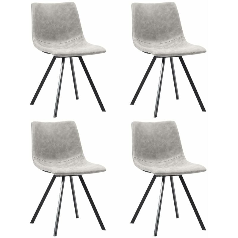 

Sillas de comedor 4 unidades cuero sintético gris claro - Gris - Youthup