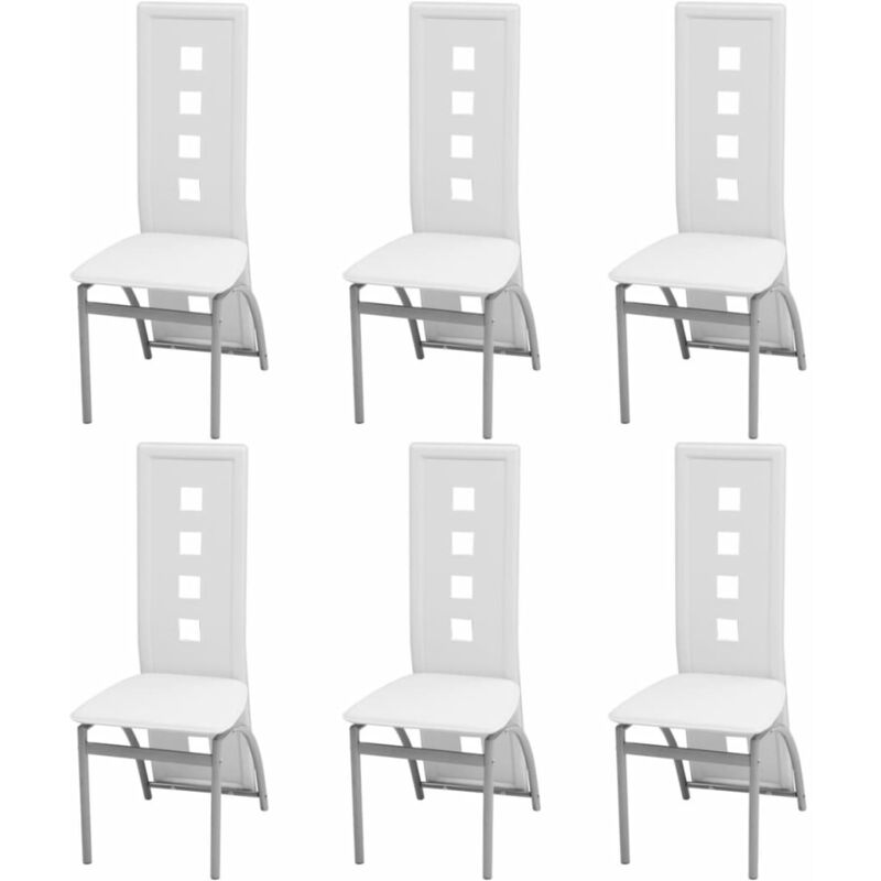 

Sillas de comedor 6 unidades cuero artificial blanco - Blanco - Youthup