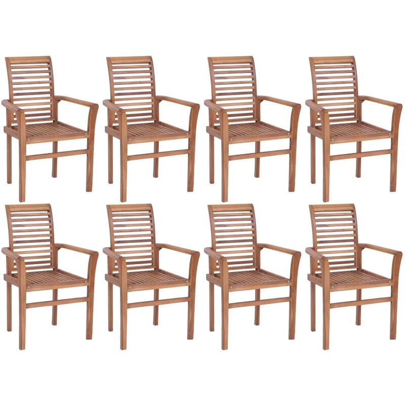 

Sillas de comedor apilables 8 unidades madera de teca maciza - Marrón - Youthup