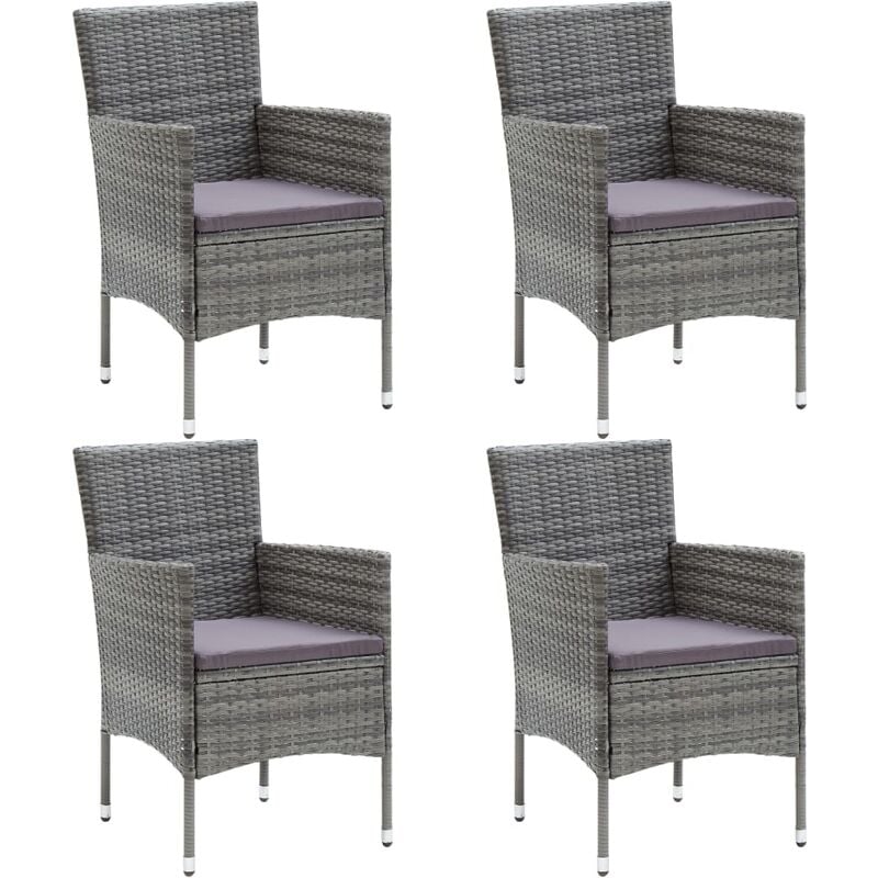 

Sillas de comedor para jardín 4 unidades ratán sintético gris - Gris - Youthup