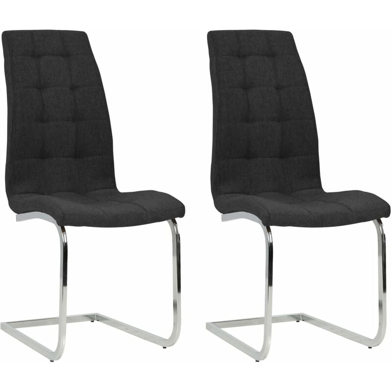 

Sillas de comedor voladizas 2 unidades tela negra - Negro - Youthup