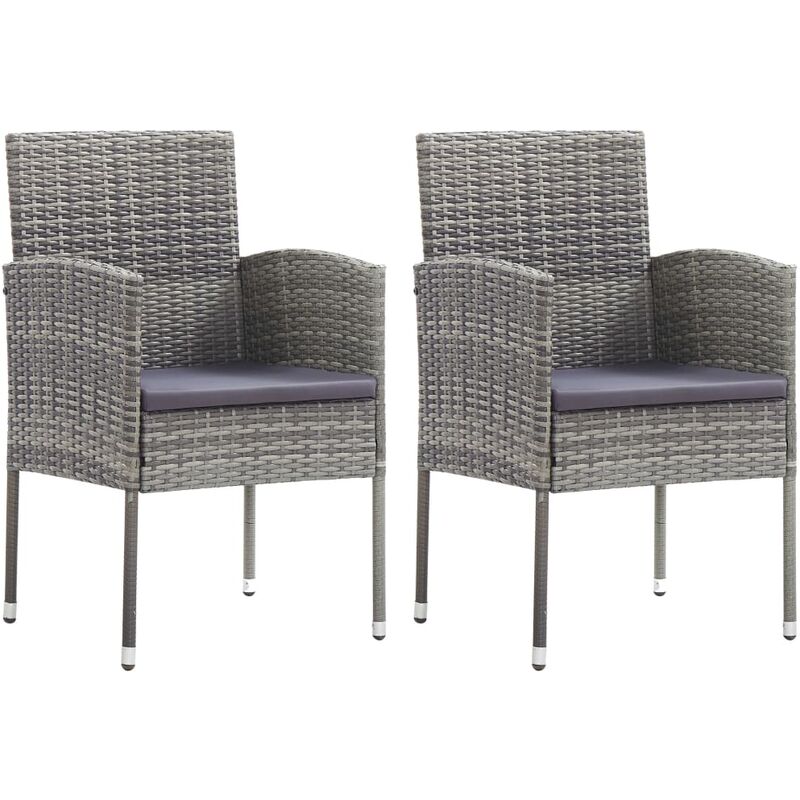 

YOUTHUP Sillas de jardín 2 unidades ratán sintético gris antracita - Antracita