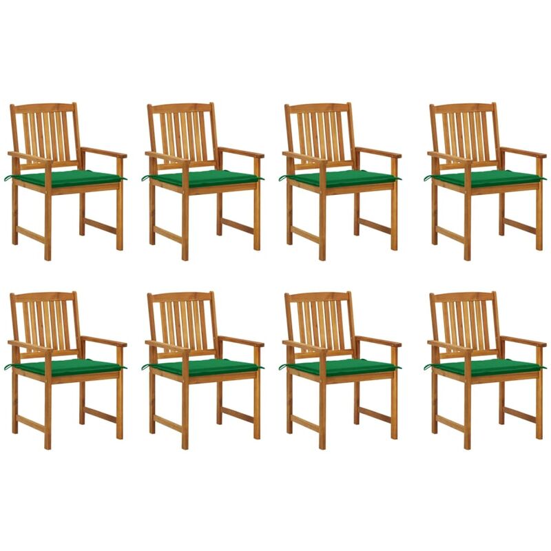 

Sillas de jardín con cojines 8 uds madera maciza de acacia - Marrón - Youthup