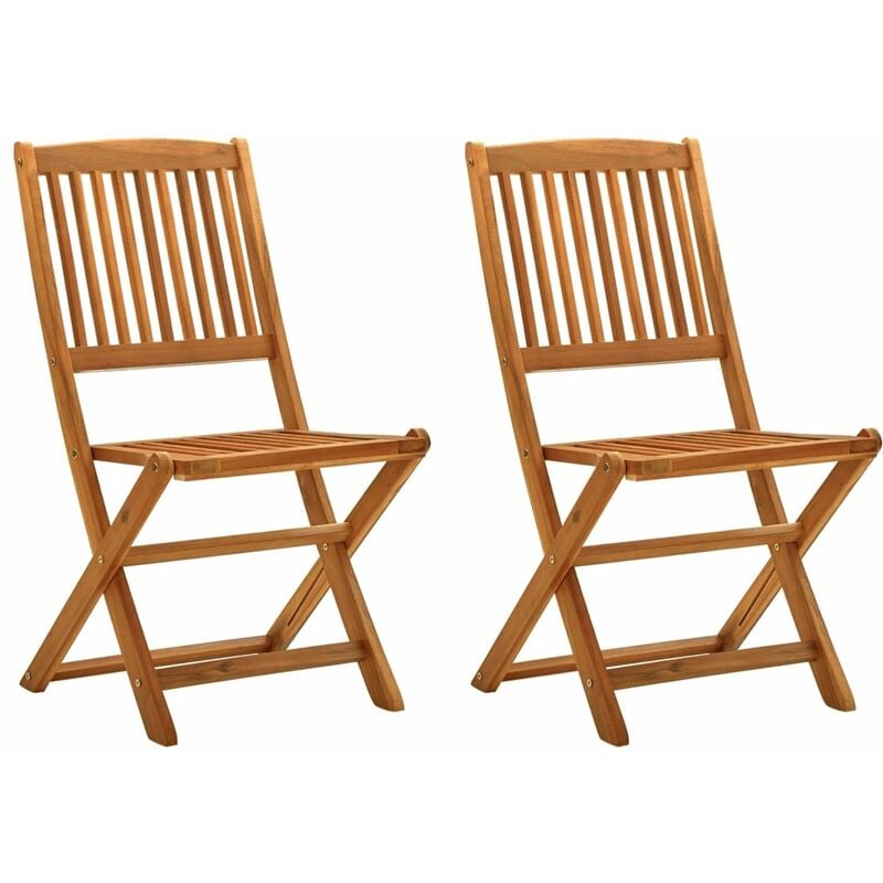 

Sillas de jardín plegables 2 pzas madera maciza de eucalipto - Marrón - Youthup