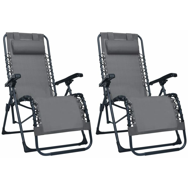 

Sillas plegables 2 unidades textilene gris - Gris - Youthup