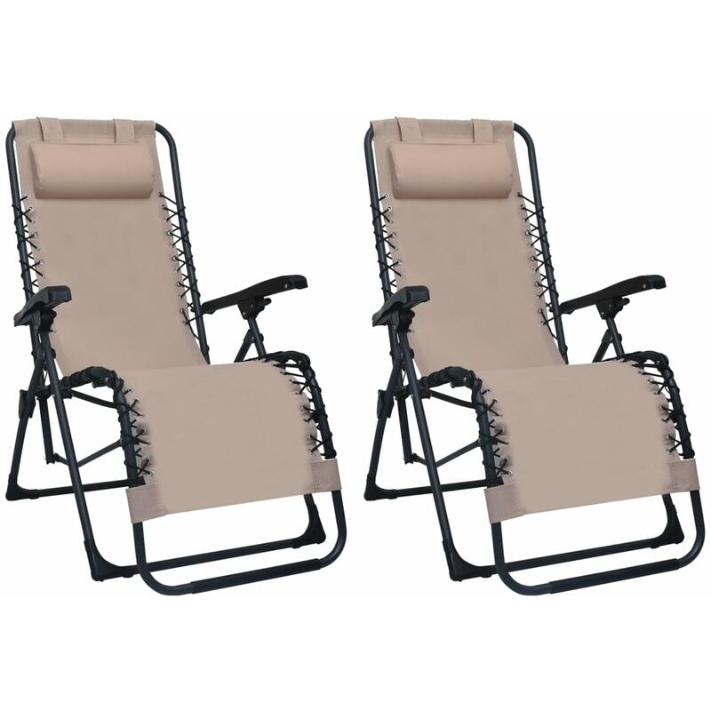 

YOUTHUP Sillas plegables 2 unidades textilene gris taupe - Gris Topo