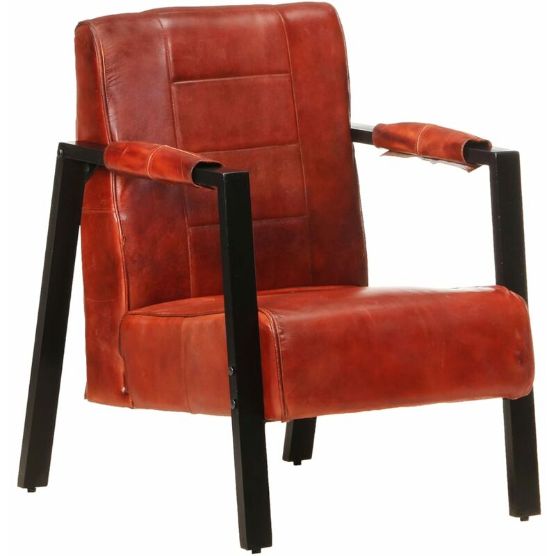 

Sillón de cuero de cabra real marrón oscuro 60x80x87 cm - Marrón - Youthup