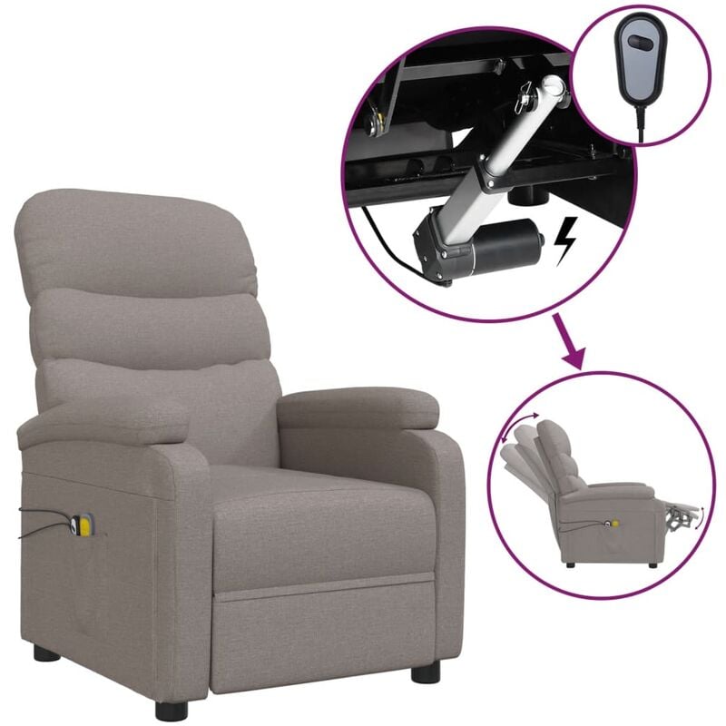 

Sillón de masaje eléctrico de gris taupe - Gris Topo - Youthup