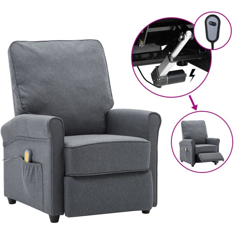 

Sillón de masaje eléctrico de tela gris oscuro - Gris - Youthup