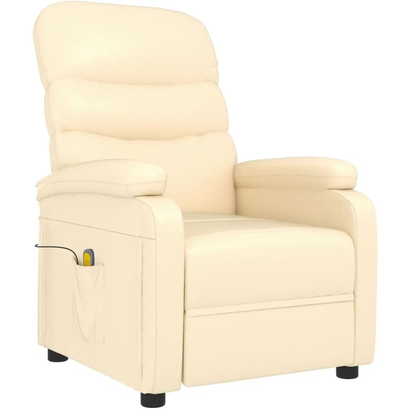

Sillón de masaje reclinable cuero sintético color crema - Crema - Youthup