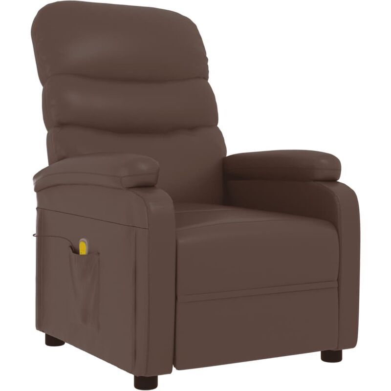 

Sillón de masaje reclinable cuero sintético marrón - Marrón - Youthup
